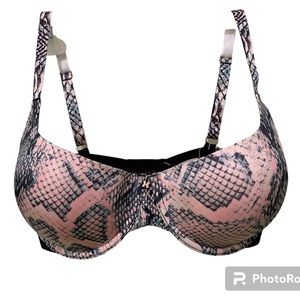 Savage X Fenty NWT balconette bra snakeskin pattern pink grey new! 34DDD